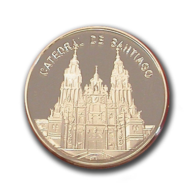 Silver-plated coin - Cathedral of Santiago