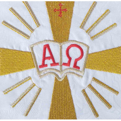 Pall embroidery Alpha and Omega | Altar Sets white