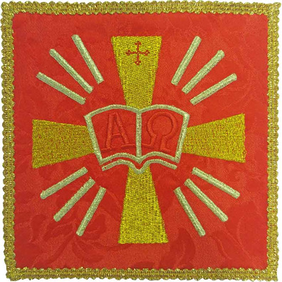 Pall embroidery Alpha and Omega | Altar Sets red