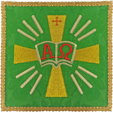 Pall embroidery Alpha and Omega | Altar Sets green