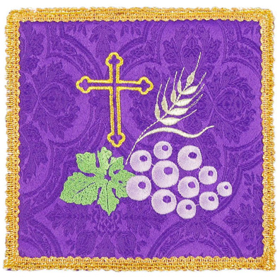 Altar cloth pall | Liturgical embroidery purple