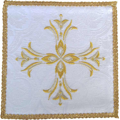 Cross embroidered pall | Catholic Altar cloths white