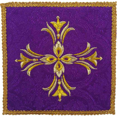 Cross embroidered pall | Catholic Altar cloths purple