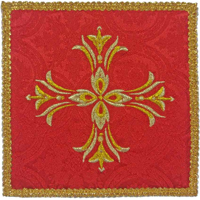 Cross embroidered pall | Catholic Altar cloths red