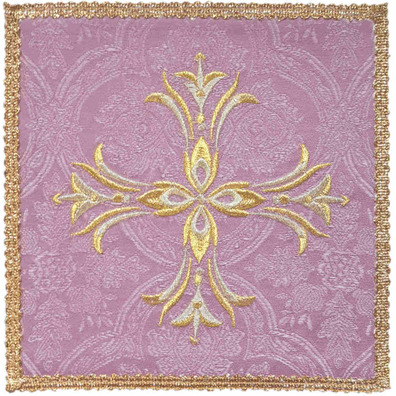 Cross embroidered pall | Catholic Altar cloths pink