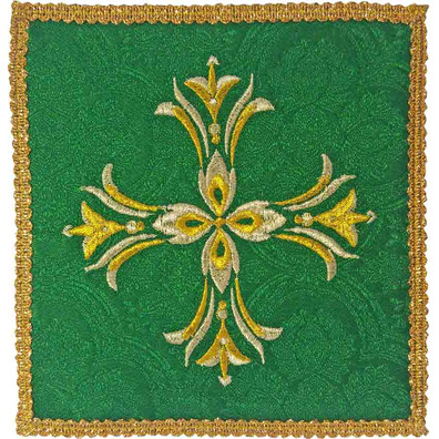 Cross embroidered pall | Catholic Altar cloths green