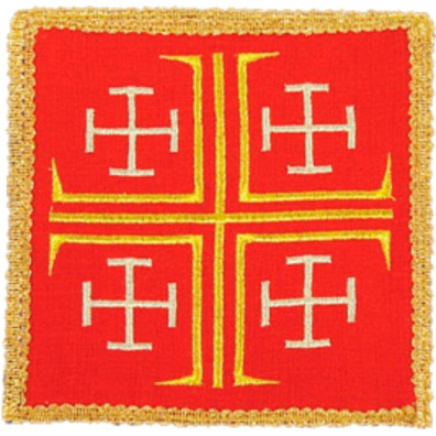 Crosses of Jerusalem | Catholic altar cloth pall red