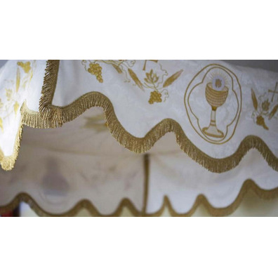Embroidered processional canopy for six varas