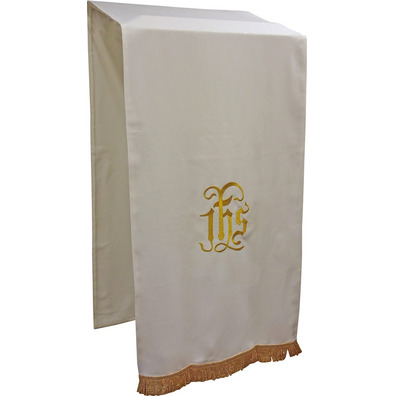 Lectern cover cloth with white JHS embroidery