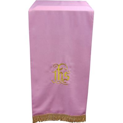 Lectern cover cloth with JHS pink embroidery