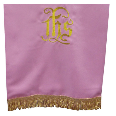 Lectern cover cloth with JHS pink embroidery