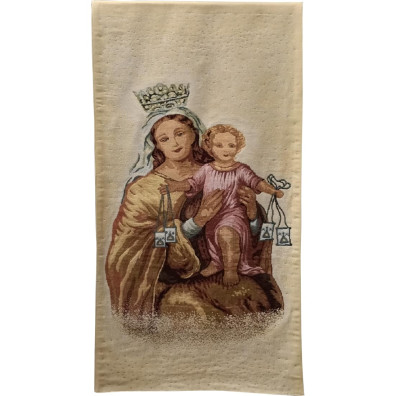 Embroidered lectern cloth of Our Lady of Mount Carmel