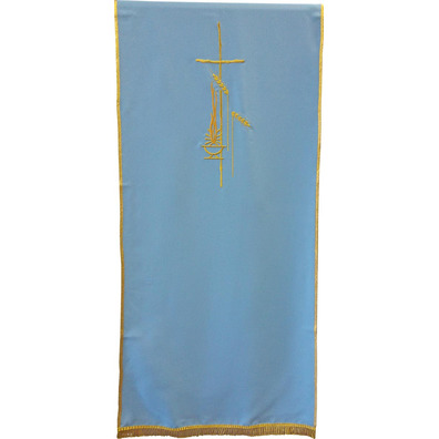 Blue Gold Fringe Polyester Lectern Cloth