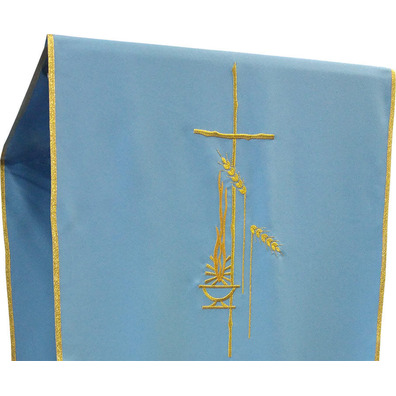 Blue Gold Fringe Polyester Lectern Cloth