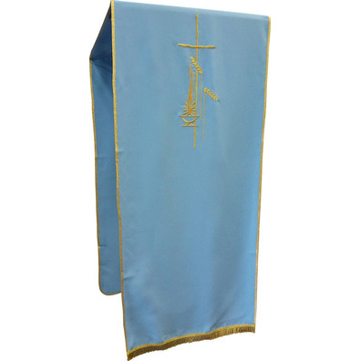 Blue Gold Fringe Polyester Lectern Cloth