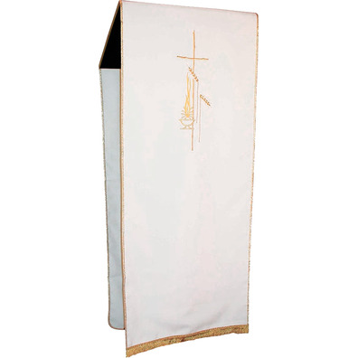 White Gold Fringe Polyester Lectern Cloth