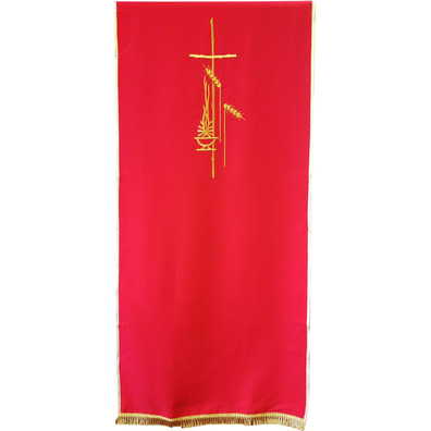 Red Gold Fringe Polyester Lectern Cloth