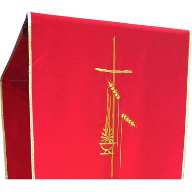 Red Gold Fringe Polyester Lectern Cloth