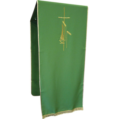 Green Gold Fringe Polyester Lectern Cloth