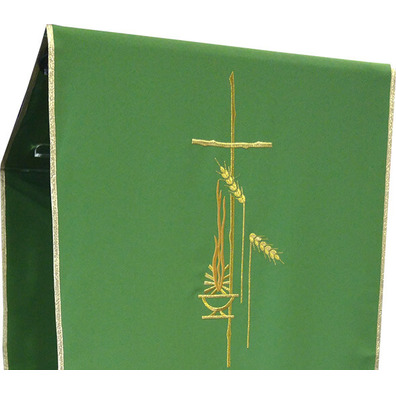 Green Gold Fringe Polyester Lectern Cloth