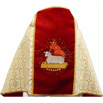 Golden shoulder cloth with lamb and cross