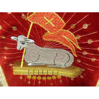 Golden shoulder cloth with lamb and cross