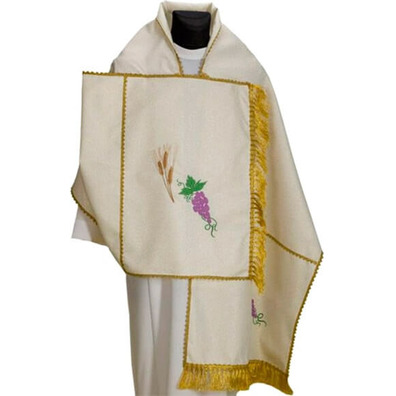 Shoulder cloth in polyester with liturgical embroidery