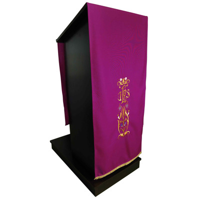 Lectern cloth with JHS and other liturgical embroideries