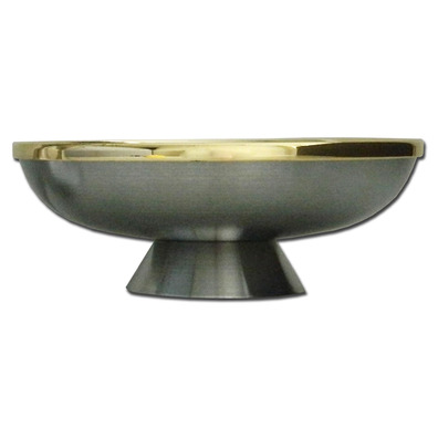 Paten in matte silver metal with gold plating inside