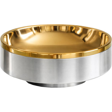 Metal paten with gold plating inside