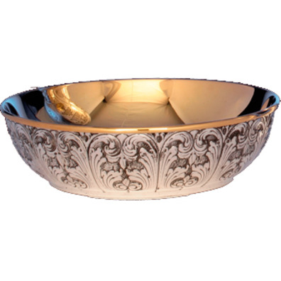 Silver paten with gold interior