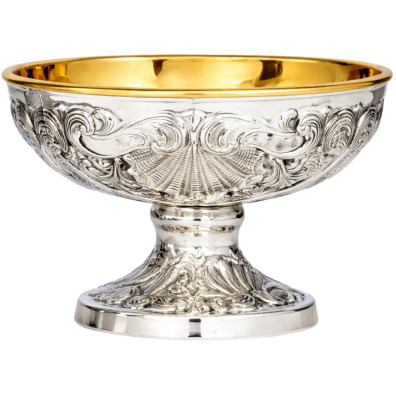 Sterling Silver Paten with Embossed Shell