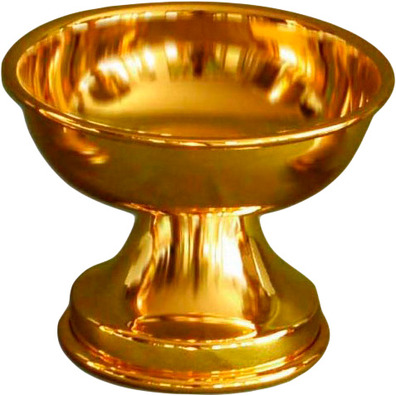 Smooth paten in gold-plated metal