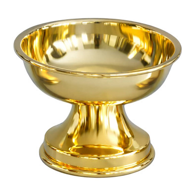 Smooth paten in gold-plated metal