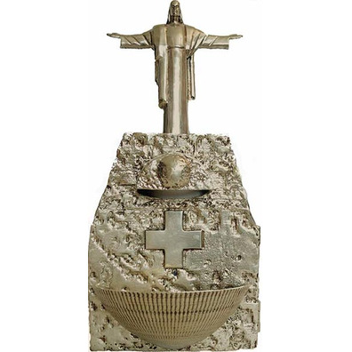 Holy water font with electronic dispenser