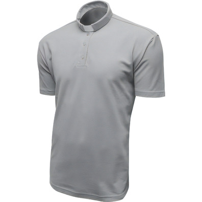 Gray short-sleeved clergyman polo shirt