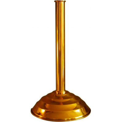 Parish cross holder in polished gold metal