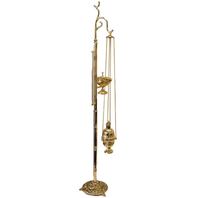 Censer holder with gold-plated cast foot