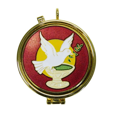 Portaviatico with enameled dove