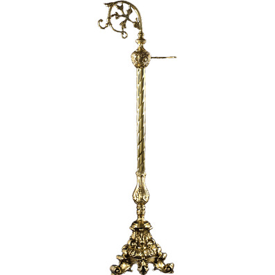 Bronze censer holder with chiselled triangular base Gold plated