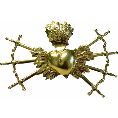 Sacred golden heart with seven daggers