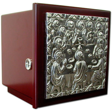 Wooden Tabernacle with Last Supper in relief