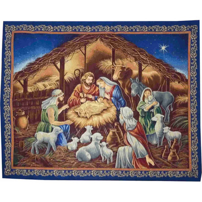 Christmas tapestry and cushion | Canvas of the Nativity of Bethlehem