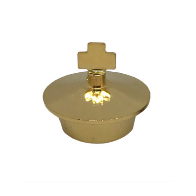 Cross stopper for religious cruets golden color color