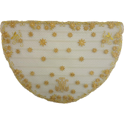 Mantle veil with flowers and Ave Maria (Hail Mary)