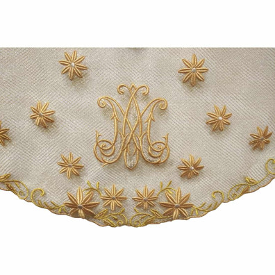 Mantle veil with flowers and Ave Maria (Hail Mary)