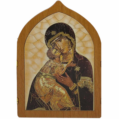 Our Lady of Perpetual Help | Wood Imitation Religious Triptych