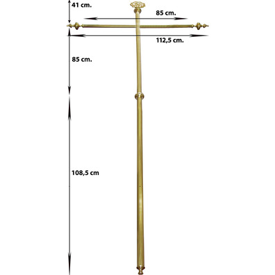 Bronze standard-bearing wand with JHS