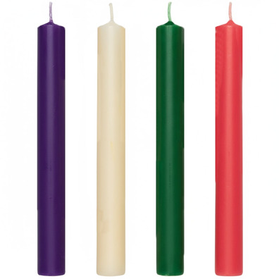 Advent candles | Four colours | 2 cm x 20 cm
