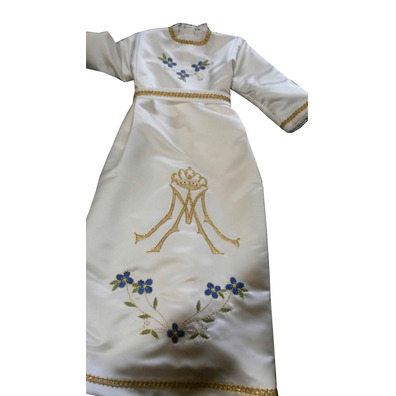 Virgin Mary dress made of satin